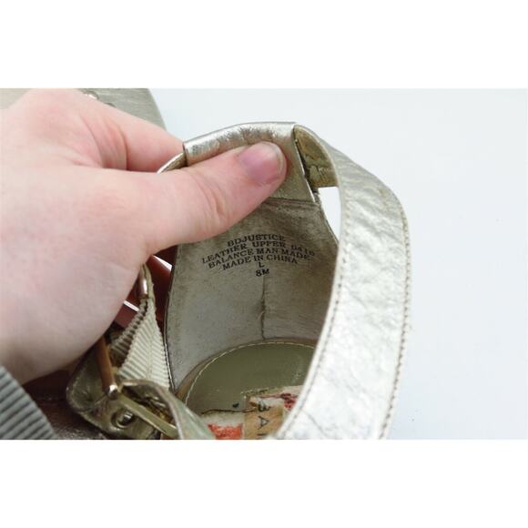 Bandolino Sz 8 M Beige Gladiator Leather‎ Women Sandals Justice - Picture 6 of 8